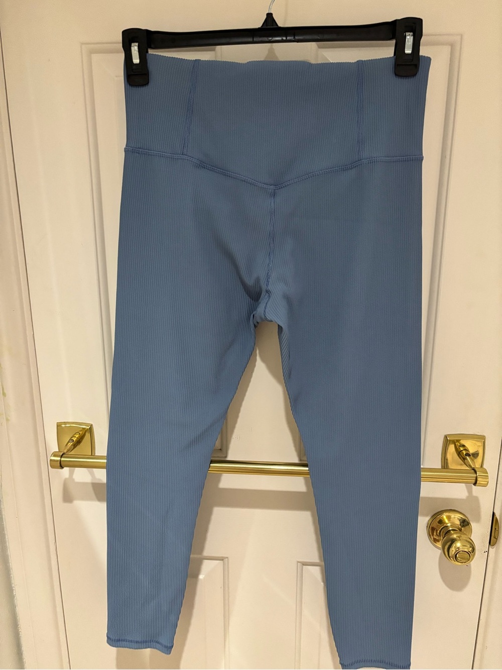 Athleta Elation Rib Blue Ribbed Leggings